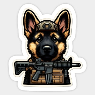 Tactical German Shepard Puppy Sticker Sticker